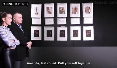 Лесбийский BDSM: Жесткое наказание сисястой шлюхи в привязках