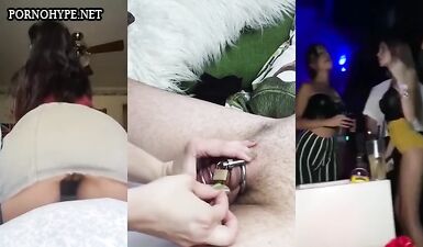 Куколд носит пояс целомудрия на члене