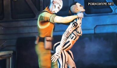 Жесткий секс Джека из «Mass Effect» с грязным четырехглазым ублюдком в мокрой киске